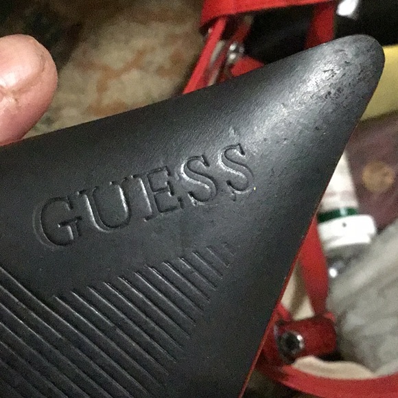 Guess Red Stiletto heels size 6 1/2 M Pointy Toe - Picture 6 of 6